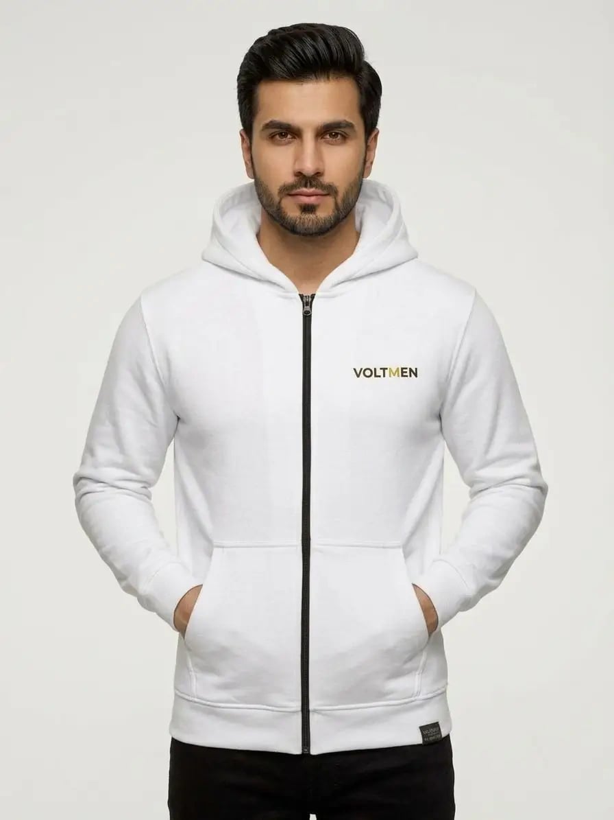 Plain White Hoodie for Men in Pakistan | Voltmen — Hoodies by VoltMen